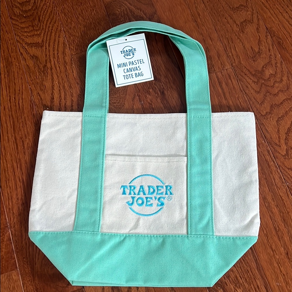Trader Joe's Mini Pastel Canvas Tote Bag